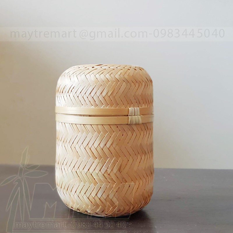 Hộp tre tròn cao l Hộp lưu trữ - đựng đồ, vật dụng, quà tặng.