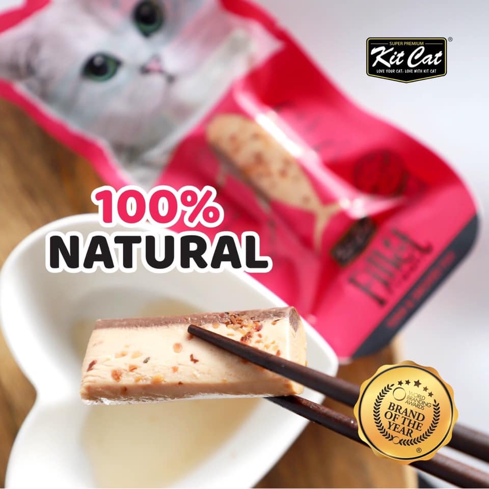 [30gr] Snack thịt Kit Cat Fillet cho mèo vị cá ngừ và gà