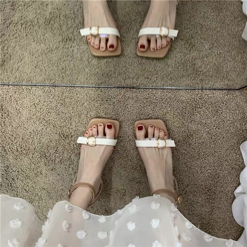 Sandal mũi vuông ulzzang Dorae tôn dáng 3 phân