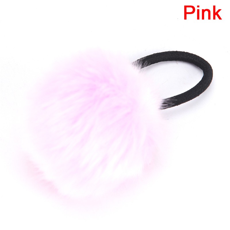 Dây Buộc Tóc Đính Quả Cầu Lông Xinh Xắn Cho Nữ