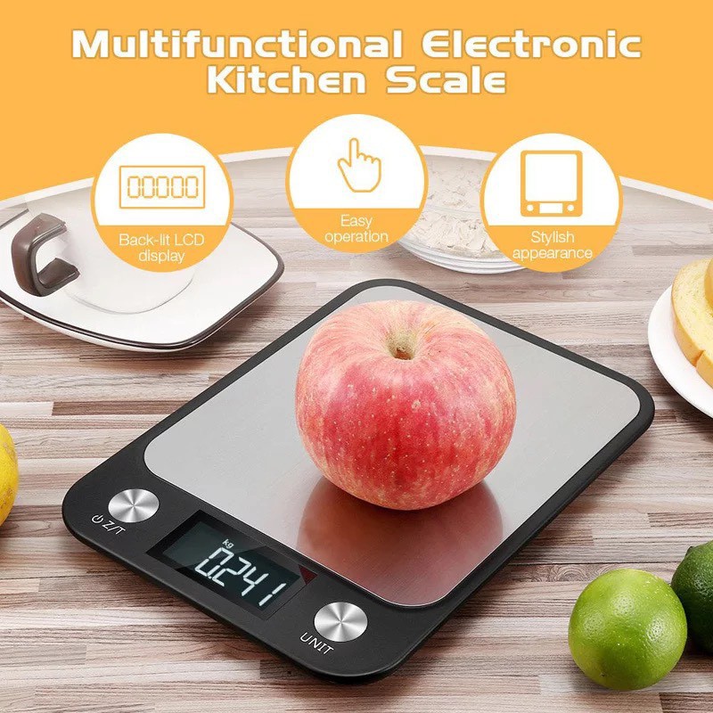 Cân Điện Tử Nhà Bếp 5kg 1g CX Hợp Kim Thép Chính Xác Cao Phím Cảm Ứng Tela Shop