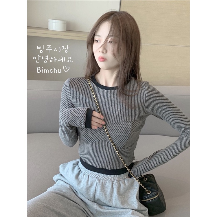 Áo Len Nữ Dài Tay Kẻ Tăm Dáng Ngắn Sành Điệu Chất Len Hàn Quốc - S66 | BigBuy360 - bigbuy360.vn