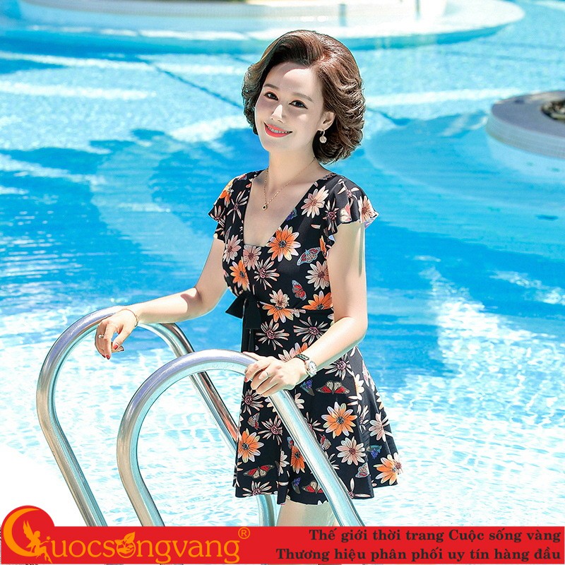 Đồ bơi trung niên chống gió big size váy đầm bơi nữ kín đáo GLSWIM072 Cuocsongvang