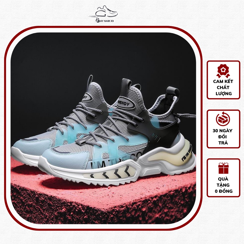 Giày thể thao sneakers nam phản quang D102, phong cách trẻ trung năng động, đế cao su non đi cực êm