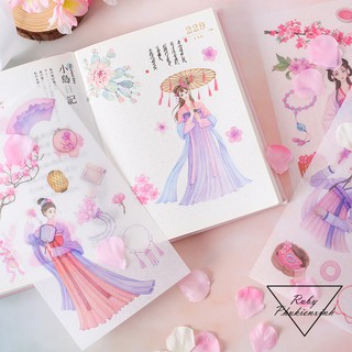 Set 4 Tấm Washi Sticker Giấy Theo Chủ Đề- STK25