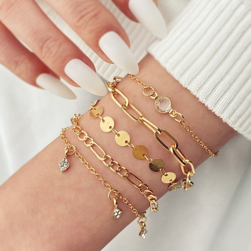 Set 6 Vòng Tay Kiểu Dáng Thời Trang Phong Cách Cho Nữ