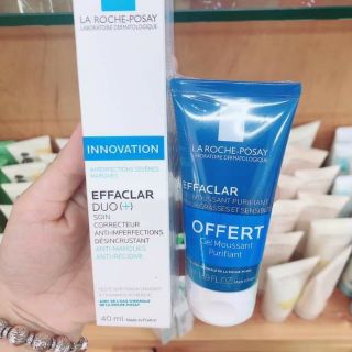 Combo kem chấm mụn+sữa rửa mặt La roche posay