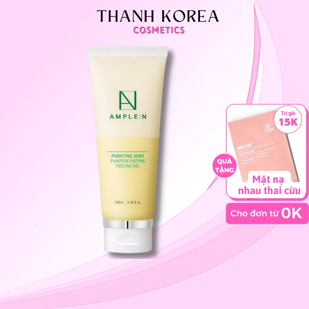 Tẩy da chết chiết xuất bí đỏ Ample:N BHA Purifying Shot, làm sạch da, dưỡng trắng sáng, thể tích 100ml