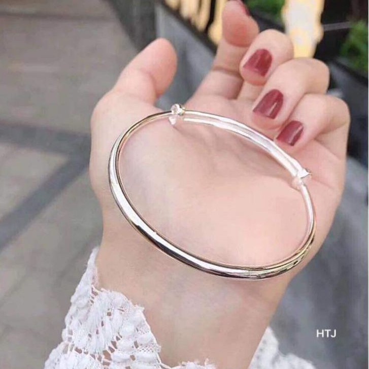 Vòng tay bạc ta tròn trơn cho mẹ và bé
