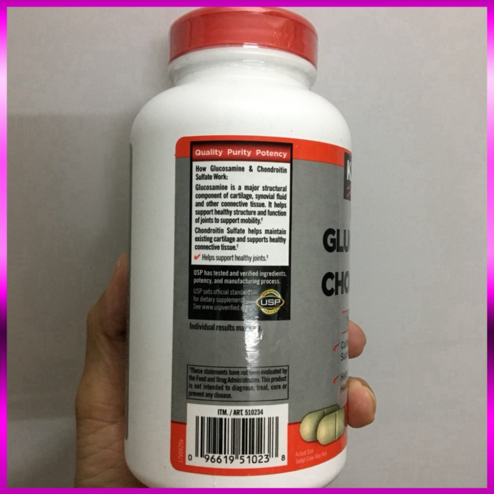 GIA CỰC SỐC Viên uống Glucosamine 1500mg & chondroitin 1200mg 220 viên - Glucosamin Kirkland GIA CỰC SỐC