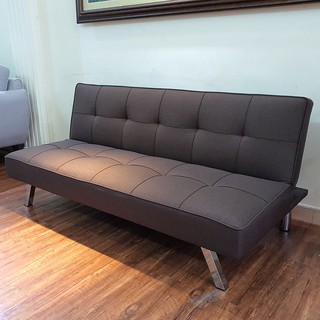 Sofa Bed Chân Đỡ Bằng Kim Loại Chắc_Hàng Xuất Khẩu Mỹ_Vải Bố Màu Nâu Sang Trọng