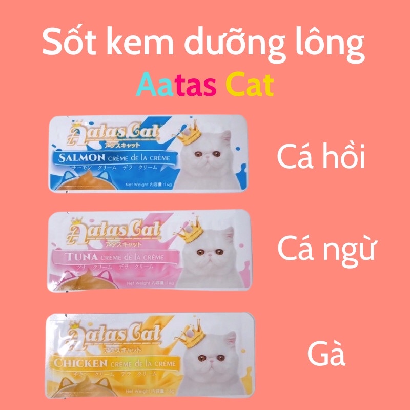 SÚP THƯỞNG CAO CẤP DƯỠNG LÔNG CHO MÈO AATAS | 16G | SINGAPORE