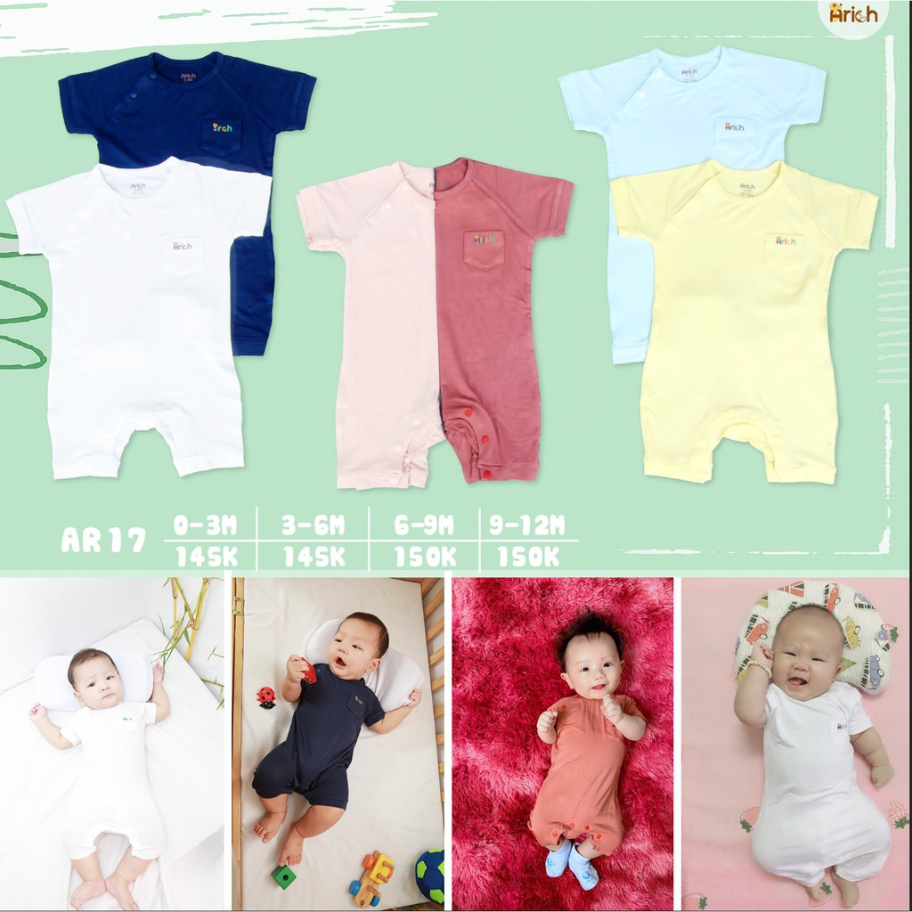 [Mã SKAMCLU8 giảm 10% cho đơn từ 100K] Body cộc trơn 0-12M SỢI TRE Arich