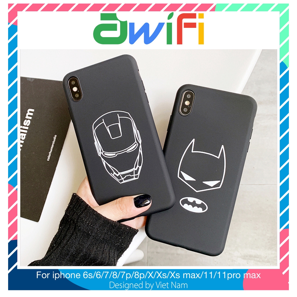 Ốp lưng iphone super hero trơn 5/5s/6/6plus/6s/6splus/7/7plus/8/8plus/x/xr/xs/11/12/pro/max/plus/promax -Awifi Case A3-8