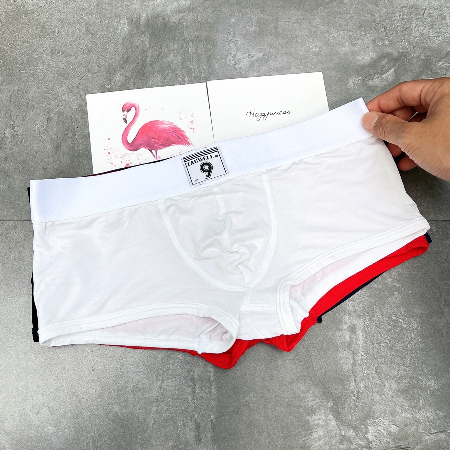 QUẦN LÓT NAM - Dạng Boxer Basic Trơn LOGO - Form Chuẩn - Cotton Mịn