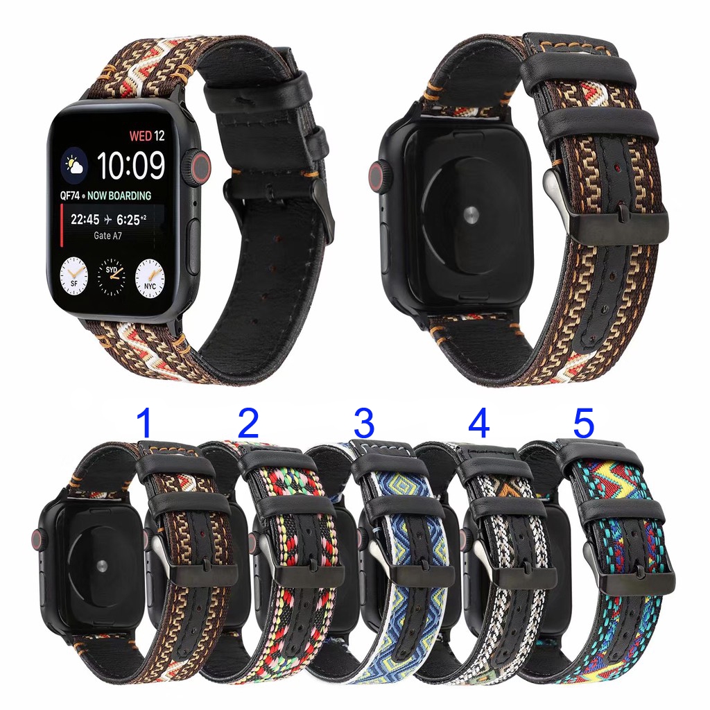 Dây Đeo Tay Bằng Da Cho Đồng Hồ Thông Minh Apple Watch 5 4 3 2 1