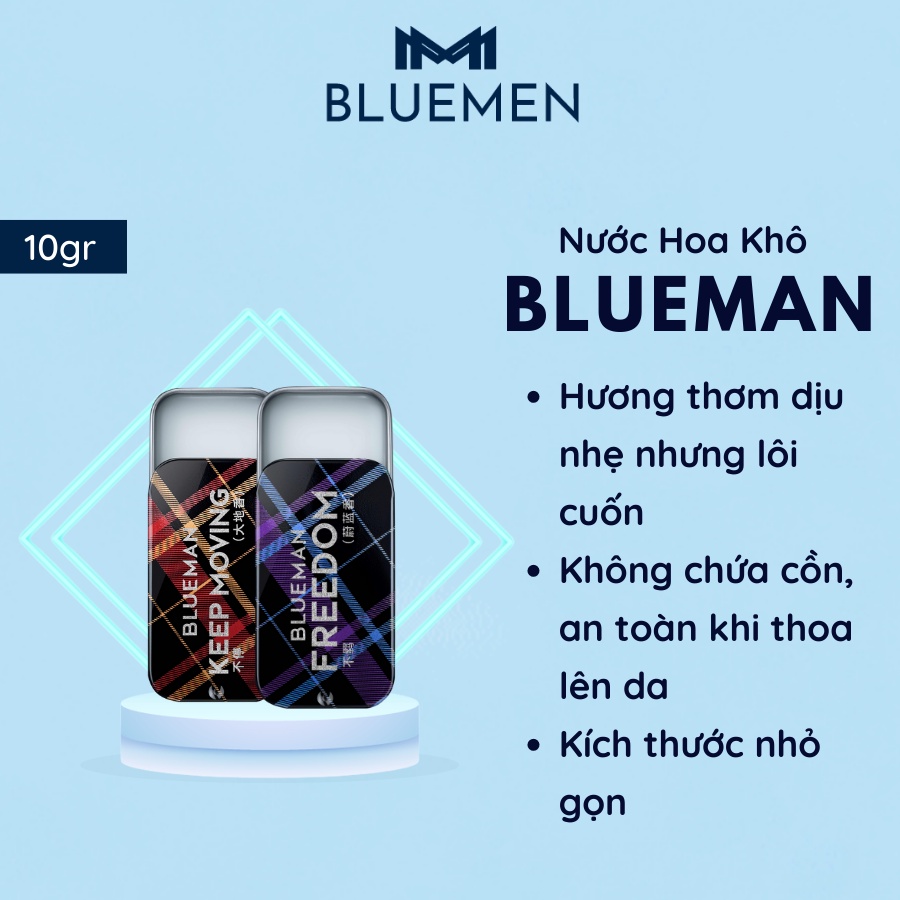 Nước Hoa Khô Dạng Sáp Cho Nam BLUEMAN Hương Thơm Đầy Nam Tính 10g