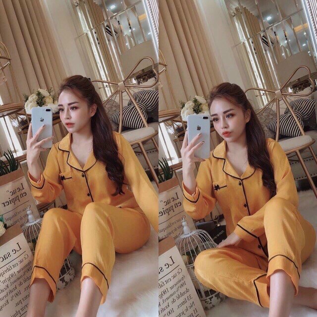 Đồ Bộ Nữ Mặc Nhà Pijama Chất Phi Lụa Không Nhăn Siêu Mịn  - ĐĂNG QUANG FASHION