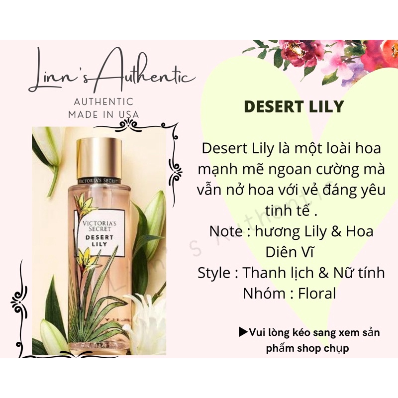 DESERT LILY - Xịt Thơm Body Mist Toàn Thân Victoria’s Secret