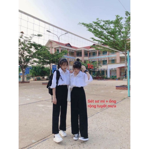 quần ống rộng( tuyết mưa) học sinh