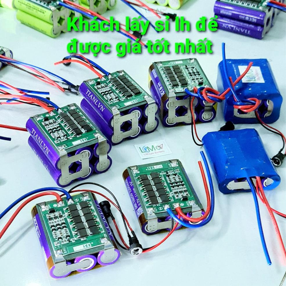 Pin máy khoan 12V 4400mAH 40A . Khối pin được đóng từ 6 cell pin TIANVN + Mạch bảo vệ 3S 40A - LIMO