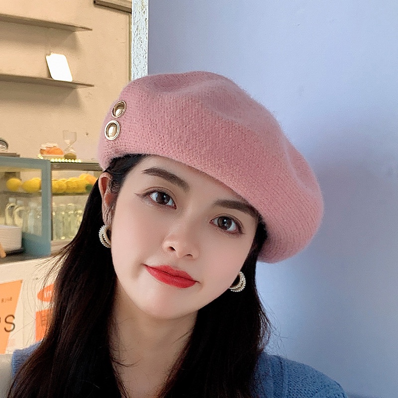 Cute Breathable Solid Color Beret Hat Autumn Summer Fashion For Women