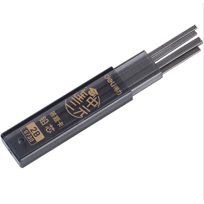 Bút chì bấm DELI 2B S356 kèm ngòi (12 x 66 mm) chuyên tô bài thi, tiện dụng
