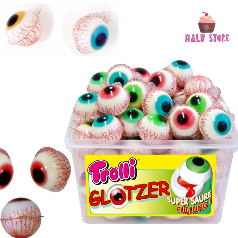 [HỘP 40 VIÊN] Kẹo dẻo Trolli Glotzer con mắt Eyeball hộp 752g- Đức
