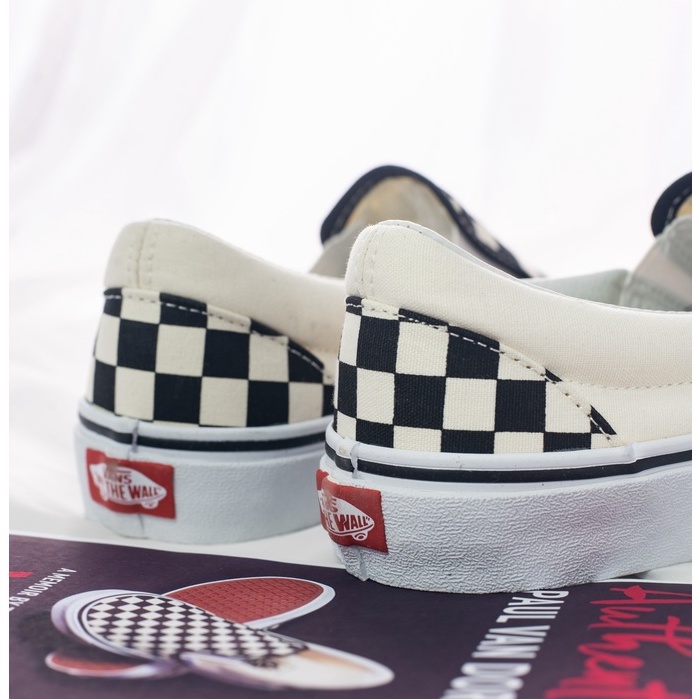 Giày Sneaker Nam, Giày Vans Caro [REAL] Slip On Checker cho nam nữ