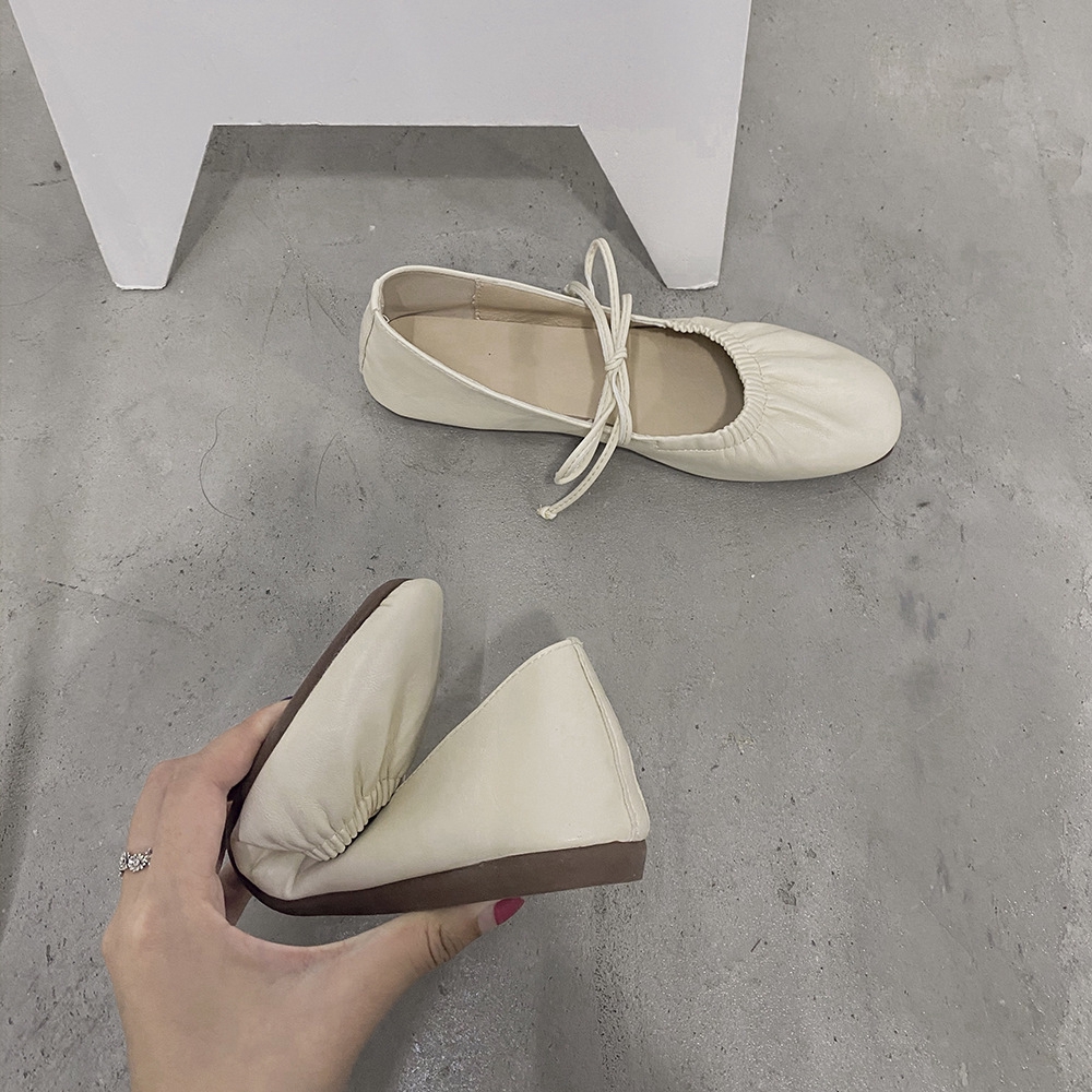 [ Mã 66CBSALE giảm 30K đơn 200K] Giày búp bê đế bệt phối nơ phong cách nữ tính xinh xắn | BigBuy360 - bigbuy360.vn