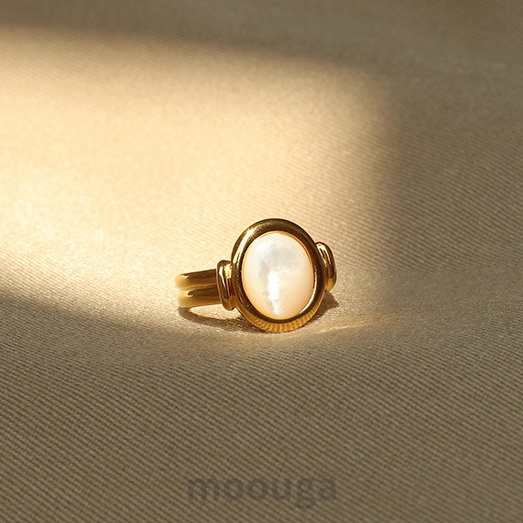 Moouga / Pháp Niche Nhẫn Thiết Kế Vỏ Sò Nước Ngọt Sang Trọng