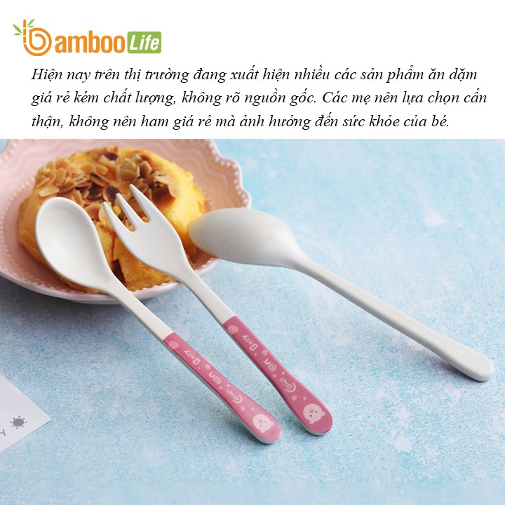 Thìa ăn dặm cho bé sợi tre Bamboo Life BL766 an toàn cho bé phong cách Nhật Bản