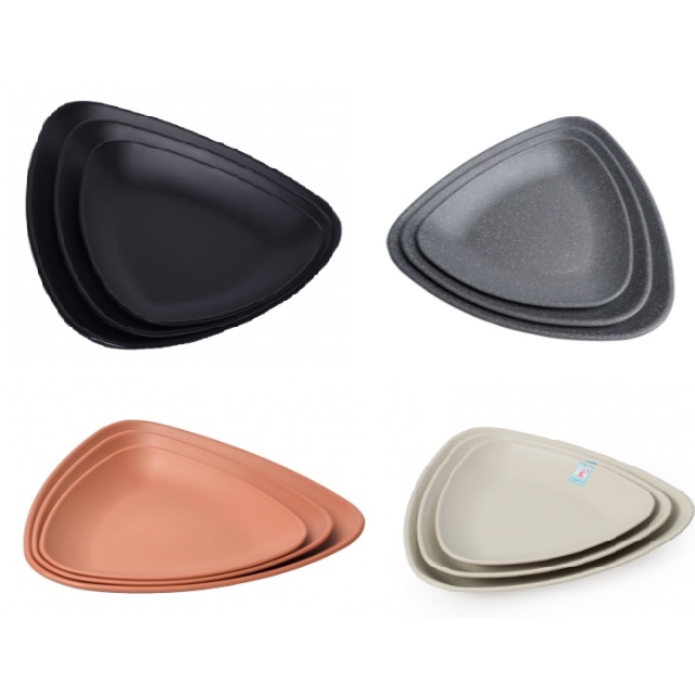 Dĩa Nhựa Melamine Tam Giác Nhám Đen/ Nhám Xám/Nhám Nâu/Nhám Ngói Hàng Việt Nam