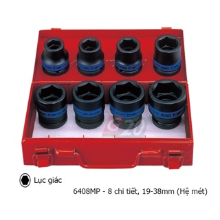 Bộ khẩu tuýp 3/4'' kingtony 6408mp - 8 chi tiết, 19-38mm