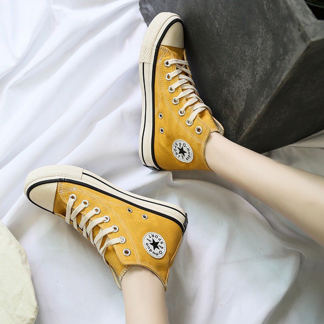 [𝐓𝐚̣̆𝐧𝐠 𝐓𝐢𝐜𝐤𝐞𝐫] Giày Thể Thao Nữ Cổ Cao Xinh Xắn (Kiểu Dáng Convers Cổ Cao 1970s) | BigBuy360 - bigbuy360.vn