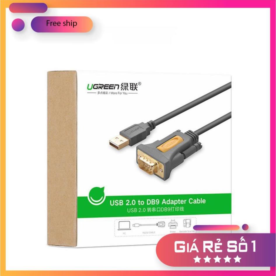 Cáp chuyển đổi USB sang Com RS232  dài 1,5m UGREEN 20201 - Hàng chính hãng bảo hành 18 tháng