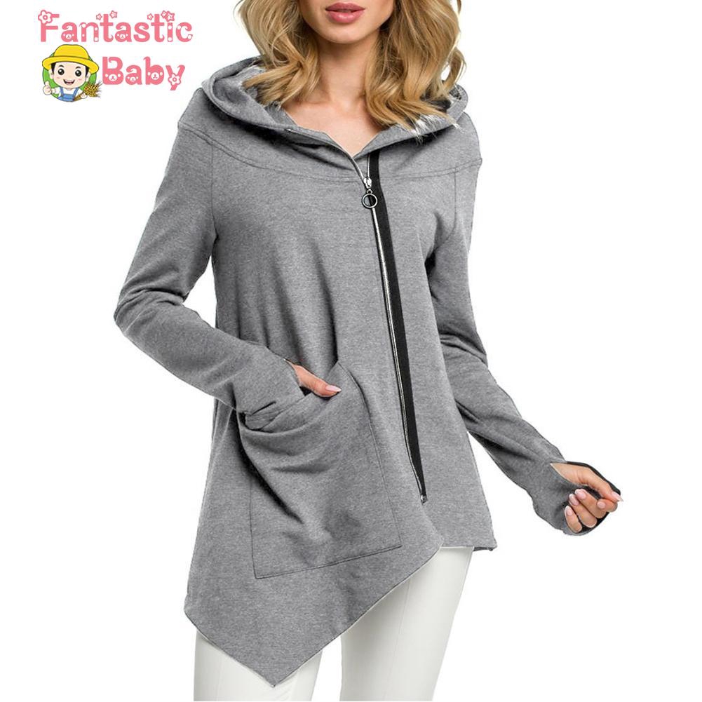 Áo Hoodies tay dài phối khoá kéo thiết kế độc đáo thanh lịch