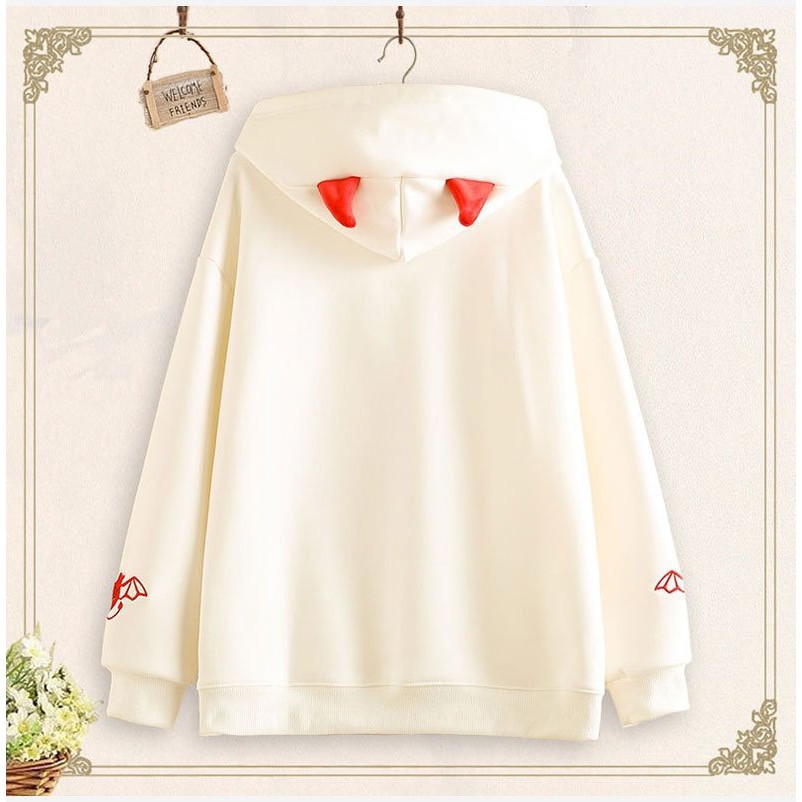 Áo Khoác Hoodie KN19 In Hình Quỷ Dơi Cute, Form Unisex Cho Nam Và Nữ, Chất Nỉ Cao Cấp Êm Ái_Freesize Dưới 60kg | BigBuy360 - bigbuy360.vn