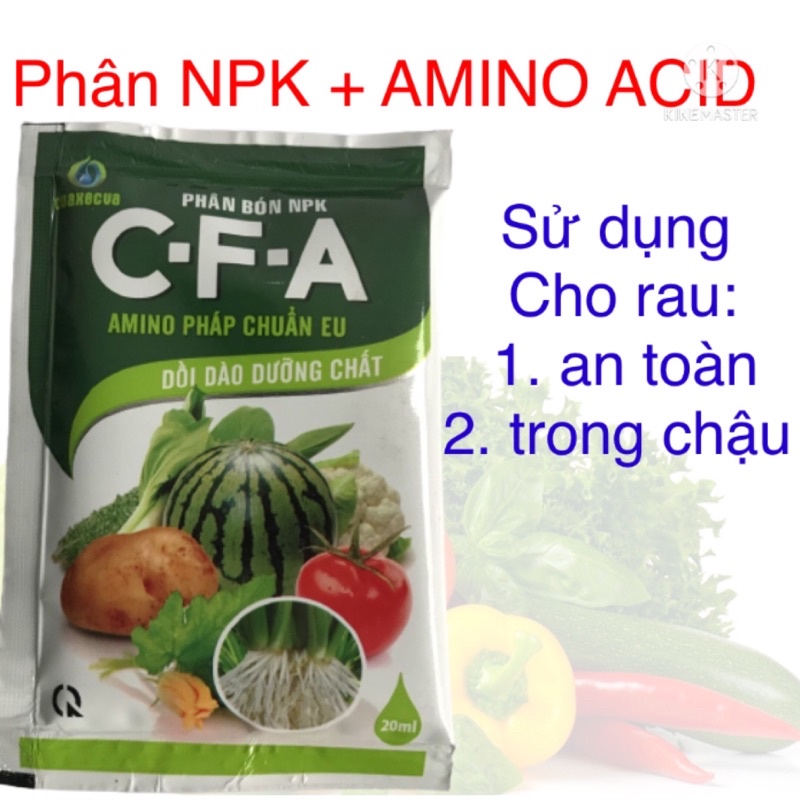 Phân Bón CFA gói 20ml - NPK bổ sung  amimoacid (đạm sinh học) phù hợp cho cà chua, dâu tây, dưa lưới, rau ăn lá longf1