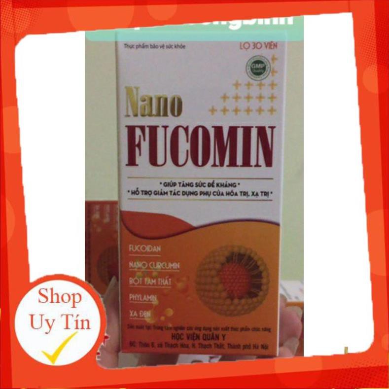 NANO FUCOMIN Học Viện Quân Y gồm Fucoidan, Nano Curcumin, Bột Tam Thất, Cao Xạ Đen Hỗ Trợ Điều Trị Ung Thư hạn tới 2023