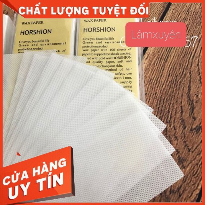 Giấy wax lông nhám cao cấp Horshion 100 miếng tiện lợi dễ sử dụng xấp hồng chất bền  FREESHIP  chuyên dụng cho salon