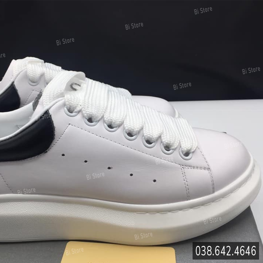 Dây giày MCQ bản to màu trắng, đen dẹt rộng 1,5cm dài 120cm