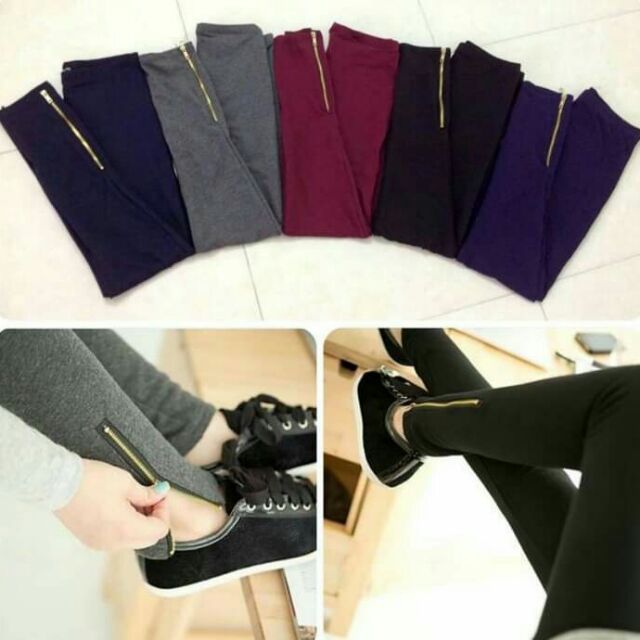 Quần legging dây kéo
