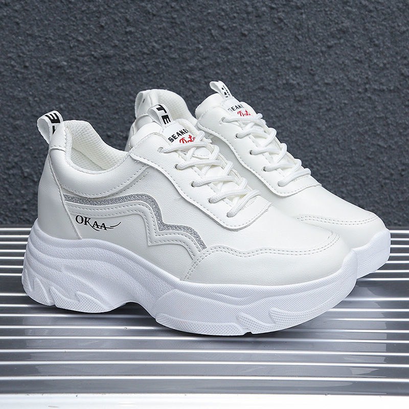 [Mã FAGREEN245 giảm 10% tối đa 30k đơn từ 99k] Giày thể thao nữ độn đế siêu cao viền màu OKAA | BigBuy360 - bigbuy360.vn