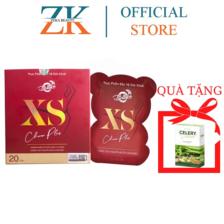 Socola giảm cân XS Choco Plus hộp 20 viên hỗ trợ giảm cân nhanh, loại bỏ mỡ thừa tích tụ Zuka Beauty