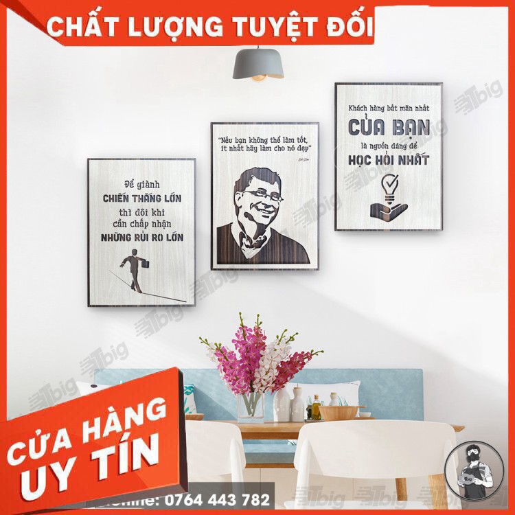 Bộ 3 tấm tranh động lực những câu nói hay của Bill Gates [ tranh trang trí Homestay ]