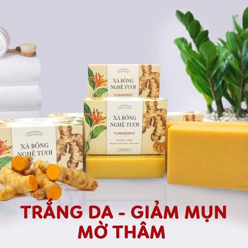 Xà Bông Nghệ Mela, Xà Phòng Thiên Nhiên chăm Sóc Mặt Và Body Giúp Da Sáng Khoẻ Mờ Thâm, Xà Phòng Organic Giảm Mụn 100g