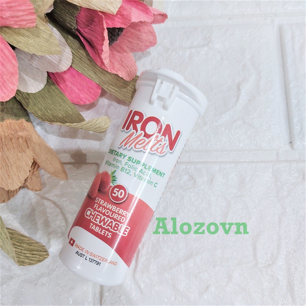 Iron Melts - Viên Bổ Sung Sắt, Acid Folic, Vitamin B12 Và Vitamin C, 50 viên