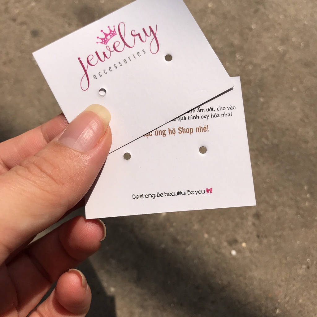 100 chiếc tag bìa treo khuyên, thẻ treo bông tai, Earring hang tags, giấy dày, kích thước 3.5x5.4cm mẫu 06