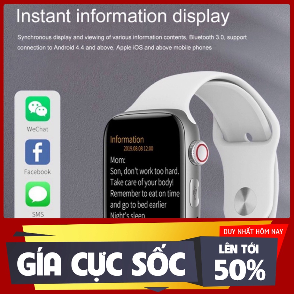 GIÁ CỰC SỐC Đồng Hồ Thông Minh K10 Lắp sim Nghe gọi Thay dây thoải mái Tiếng Việt 42mm GIÁ CỰC SỐC